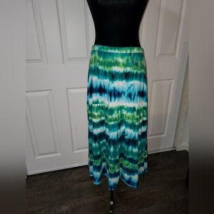 NWT Chico's Tie Dye Ombre Knit Tiered Skirt Size 2